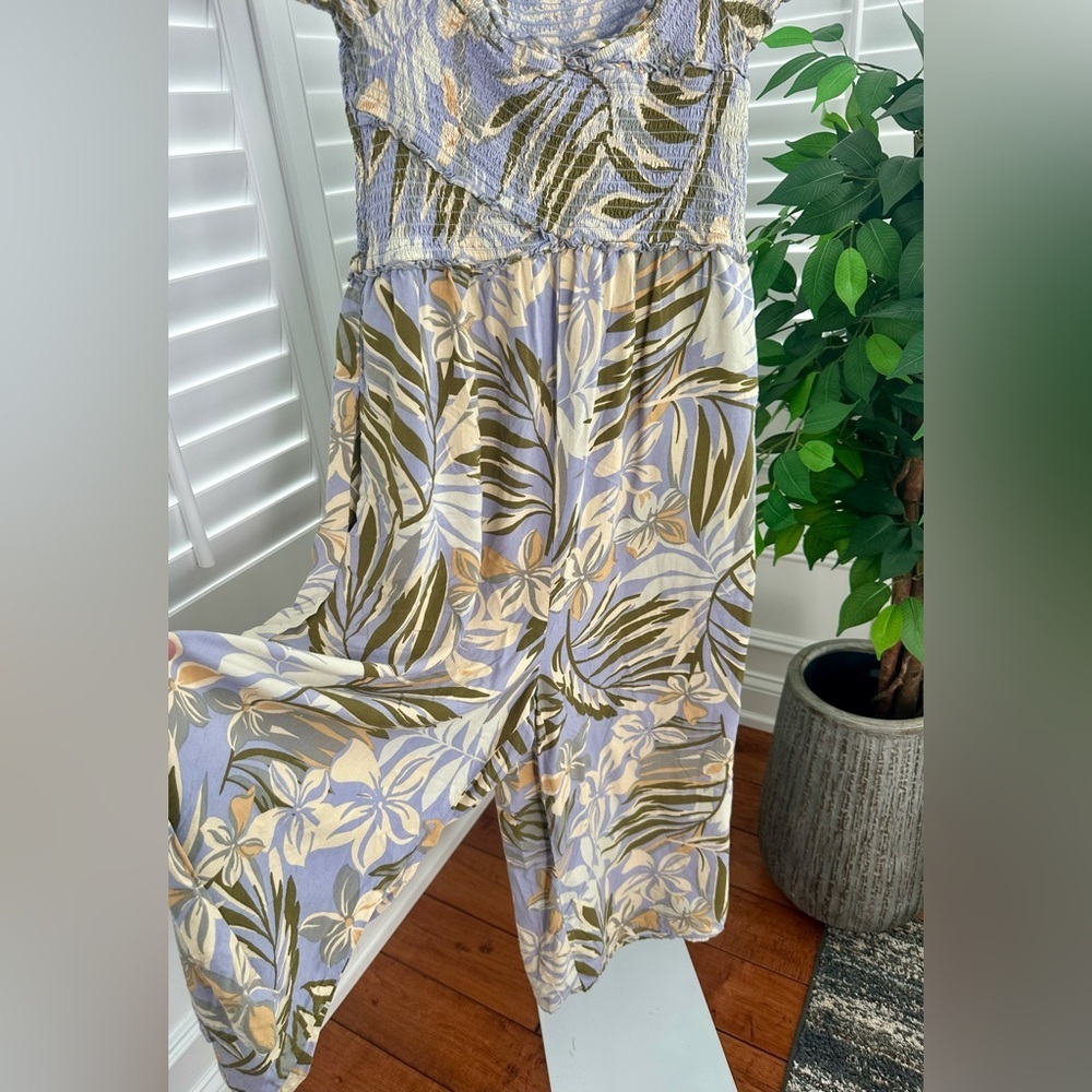 Patrons of Peace Tropical Floral Off-Shoulder Cropped Jumpsuit Size Medium - Picture 3 of 9